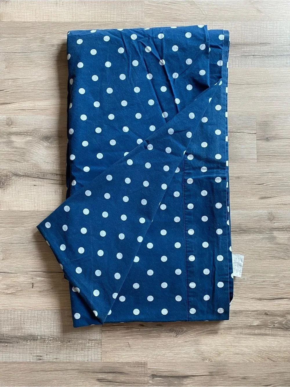 Pottery Barn Navy Blue Polka Dot Full Flat Sheet